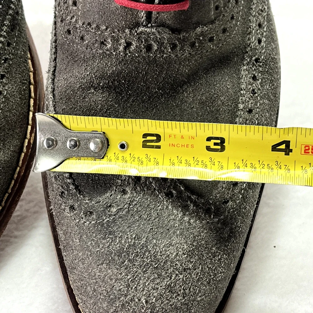 Cole Haan Dress Shoes Mens 11M Wingtip Colton Lace Oxfords Gray Distressed Suede